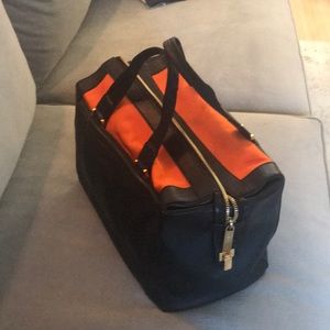 Michael Kors Black Duffel with Orange Canvas